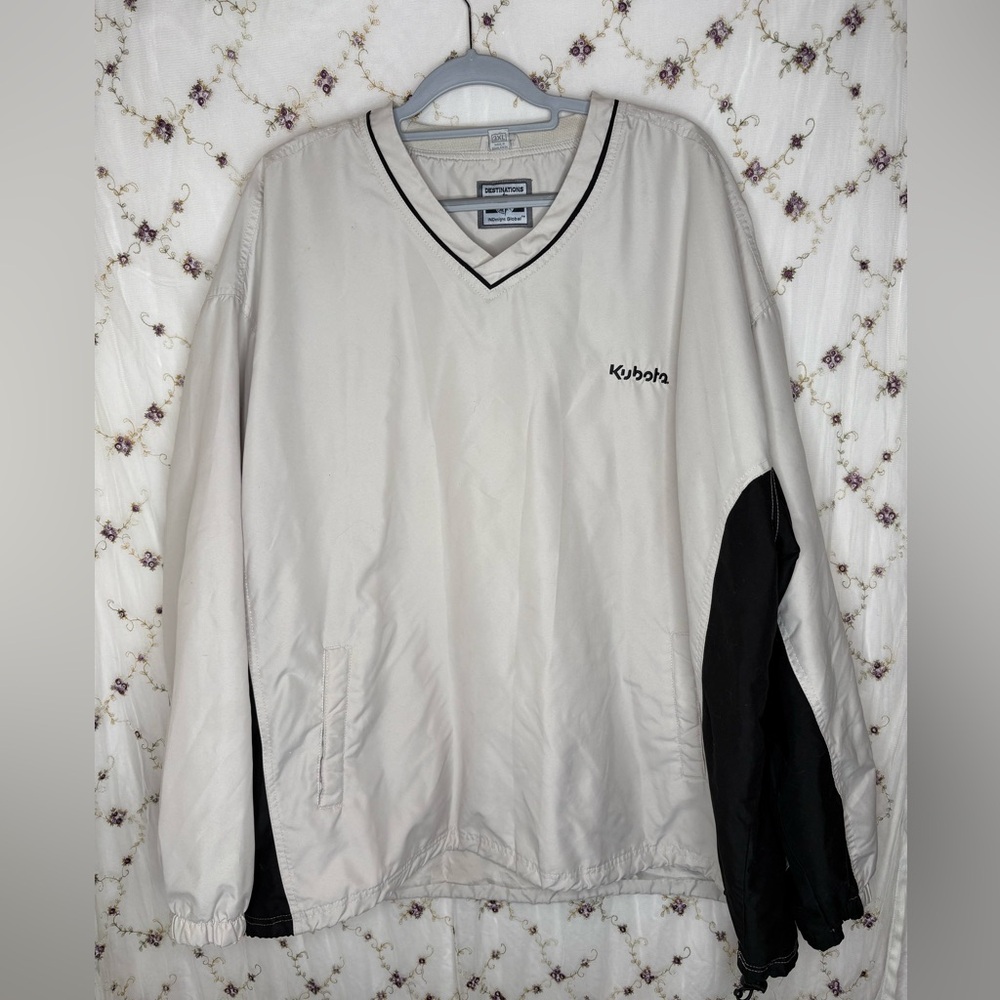 Kubota Men's Black and White Windbreaker